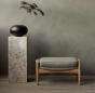 The Seal Ottoman - Walnut/Upholstery Dakar 0842