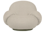 Pacha Outdoor Lounge Chair with armrest - Swivel - Natté, Linen Chalk