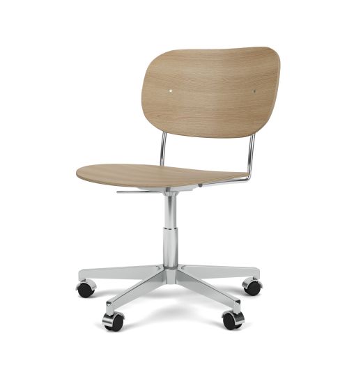 Co Task Chair without Armrests - Natural Oak/Polished aluminium