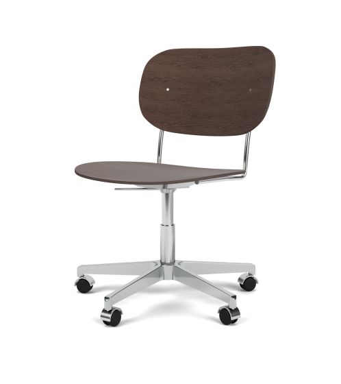 Co Task Chair without Armrests - Dark Stained Oak/Polished aluminium