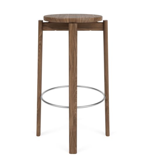 Passage Bar Stool - Walnut/Stainless steel