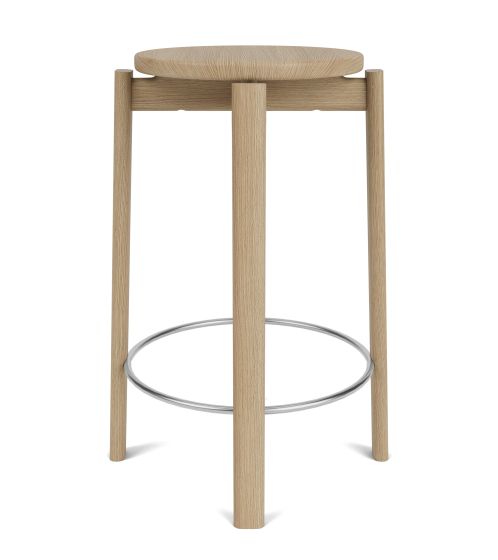 Passage Counter Stool - Natural Oak/Stainless Steel
