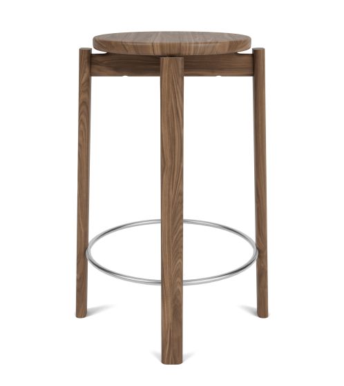 Passage Counter Stool - Walnut/Stainless Steel