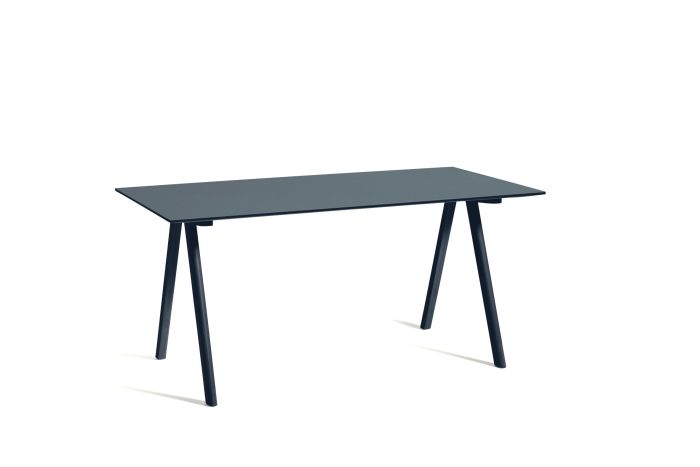 CPH10 Desk L160 x W80 x H74 - Deep blue lacquered oak/Smokey blue linoleum