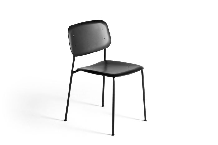 Soft Edge 45 - Black Powder Coated Steel/Black Polypropylene Seat