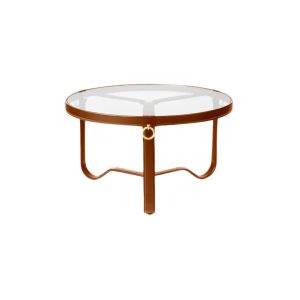 Adnet Coffee Table Ø70 - Tan Leather