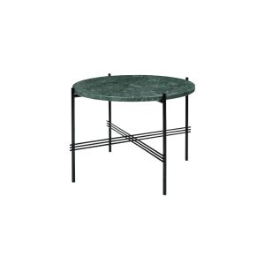 TS Coffee Table Ø55 - Black base Green Guatemala Marble