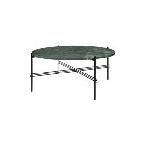 TS Coffee Table Ø80 - Round - Black base Green Guatemala Marble