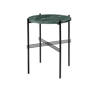 TS Side Table Ø40 - Round - Black base Green Guatemala Marble