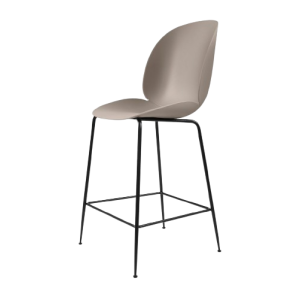 Beetle Counter 65 Chair - Black Matt/New Beige, Plastic Glides