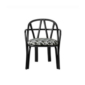 Bistra Dining Armchair  - Ebony Painted Rattan/ Reales Pattern, GUBI (003, Standard)