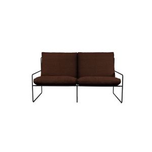 Desert 2 seater Outdoor Sofa - Black Legs / Upholstery Pure Boucle Chestnut