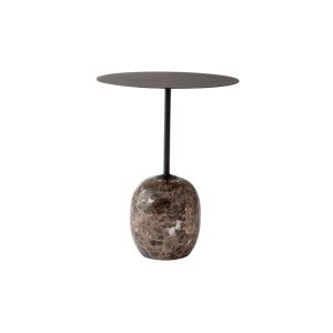 Lato Side Table LN8 Round  A 40 H50 - Emperador Marble Base/Steel Warm Black