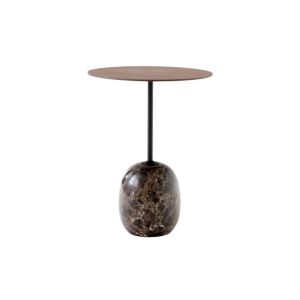 Lato Table LN8 Round Ø40 - Lacquered Walnut/Emparador Marble