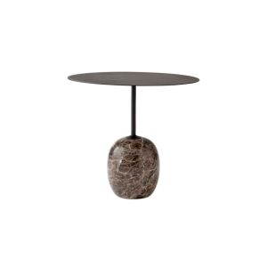 Lato Side Table LN9 Oval Ø40x50 H45 - Emperador Marble Base/Steel Warm Black