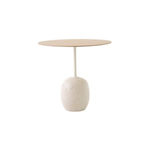 Lato Side Table LN9 Oval A 40x50 H45 -Crema Diva Marble Base/Lacquered Oak