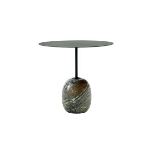 Lato Side Table LN9 Oval Ø40x50 H45 - Verde Alpi Marble Base/Steel Deep Green