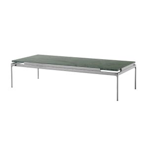 Sett Coffee Table LN12 - L140 - Dark Chrome Frame/Marble Verde Guatemala