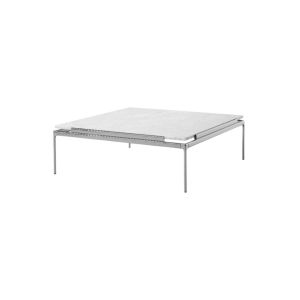 Sett Coffee Table LN13 L100 W100 H34 cm Dark Chrome frame Marble - Bianco Carrara