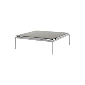 طاولة قهوة سيت LN13 - هيكل من الكروم الداكن // زجاج مصبوب مدخّن