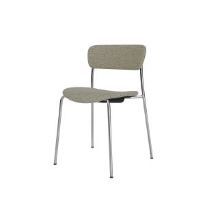 Pavilion Side Chair AV12 Back & seat upholstered Chrome tube frame Barnum 2 Sand