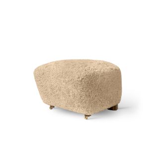 The Tired Man Ottoman - Dark Stained Oak/Upholstery (Sheepskin Honey)