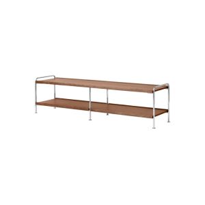 Alima Shelf NDS4  W162 H42 CM - Chrome Frame / Lacquered Walnut Shelves