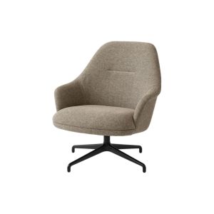 Rely Lounge Chair HW139 High Back with Arms - Black 4-star Swivel Base / Upholstery Clay 009