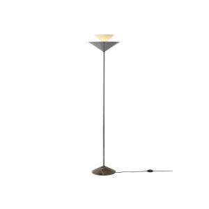 Gio Floor Lamp LN28 - Emperador Marble Base / Dark Chrome & Ecru White