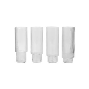 Ripple Long Drink Glass (Set of 4) - Clear