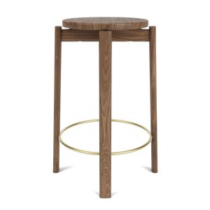 Passage Bar Stool - Walnut/Brass