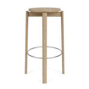 Passage Bar Stool - Natural Oak/Stainless steel