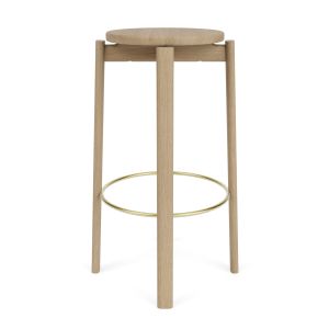 Passage Bar Stool - Natural Oak/Brass