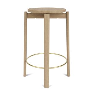 Passage Counter Stool - Natural Oak/Brass