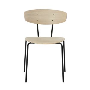 Herman Dining Chair - White Oiled Oak/Black Legs