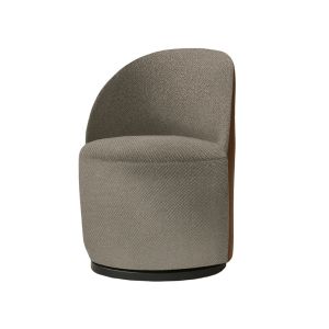 Tearoom Club Chair, Low Back, Swivel w. Return - Front Kvadrat Colline 2 0127/Back Illusion Dark Camel 44388