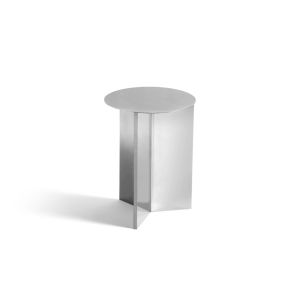Slit Coffee Table Round H47 - Mirror Polished Steel