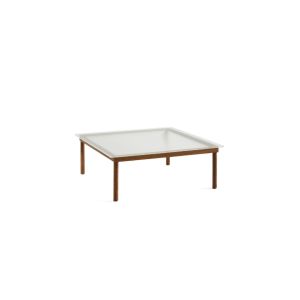طاولة قهوة كوفي – إطار من خشب البلوط المطلي باللكر، مقاس – زجاج شفاف