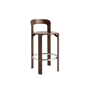 Rey Bar stool Low 4 leg base H65 Felt glider-Umber brown