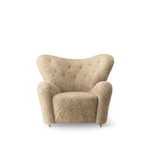 The Tired Man Lounge Chair - Natural Oak/Upholstery (Sheepskin Honey)