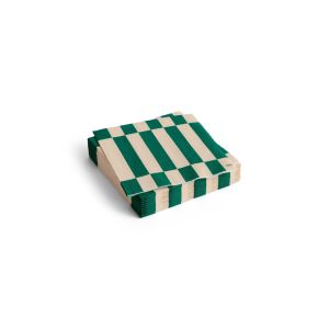 Pattern Napkins-Set of 20 Cocktail-Off-white and green