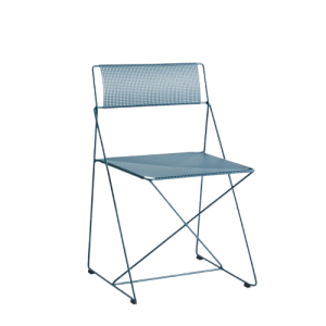 X-Line Chair Powder blue powder coated steel base-Powder blue powder coated seat/back