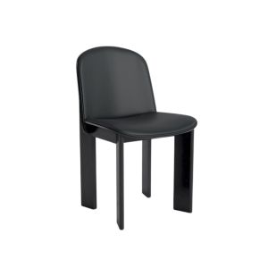 Chisel 65 Dining Chair - Black Lacquered Oak / Front Upholstery Steelcut Trio 383