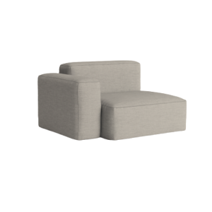 Mags Soft Wide Left Low Armrest Module - Linara-311, Beige Stitches
