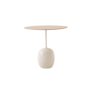 Lato Side Table LN9 Oval A 40x50 H45 -Crema Diva Marble Base/Lacquered Oak