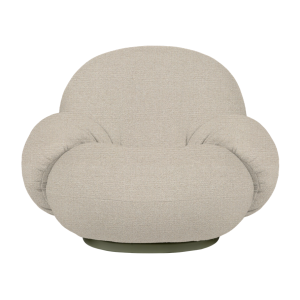 Pacha Outdoor Lounge Chair with armrest - Swivel - Natté, Linen Chalk