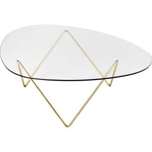 Pedrera Coffee Table - Brass Semi Matt/Transparent Glass