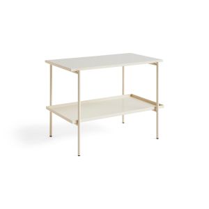 Rebar Side Table L75 x W44 x H55 - Alabaster Frame/Alabaster Tray/Beige Marble Tabletop