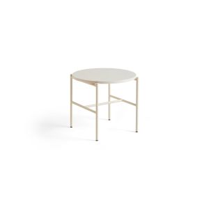 Rebar Side Table Alabaster Powder Coated Steel Frame Ø45 x H40.5 - Beige Marble Tabletop