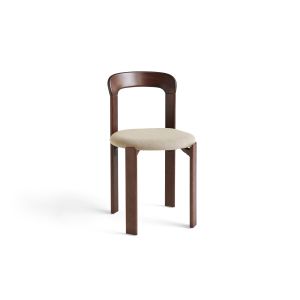 REY CHAIR 4 LEG BASE STANDARD GLIDER-UMBER BROWN WATER-BASED LACQUERED BEECH SEAT UPHOLSTERY-STEELCUT TRIO-213